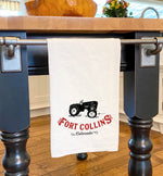 Vintage Icon (Tractor) City/State - Cotton Tea Towel
