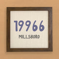 Blue Zip Code and City - Custom Framed Sign