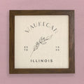 Hand Drawn Branch City State Est - Custom Framed Sign