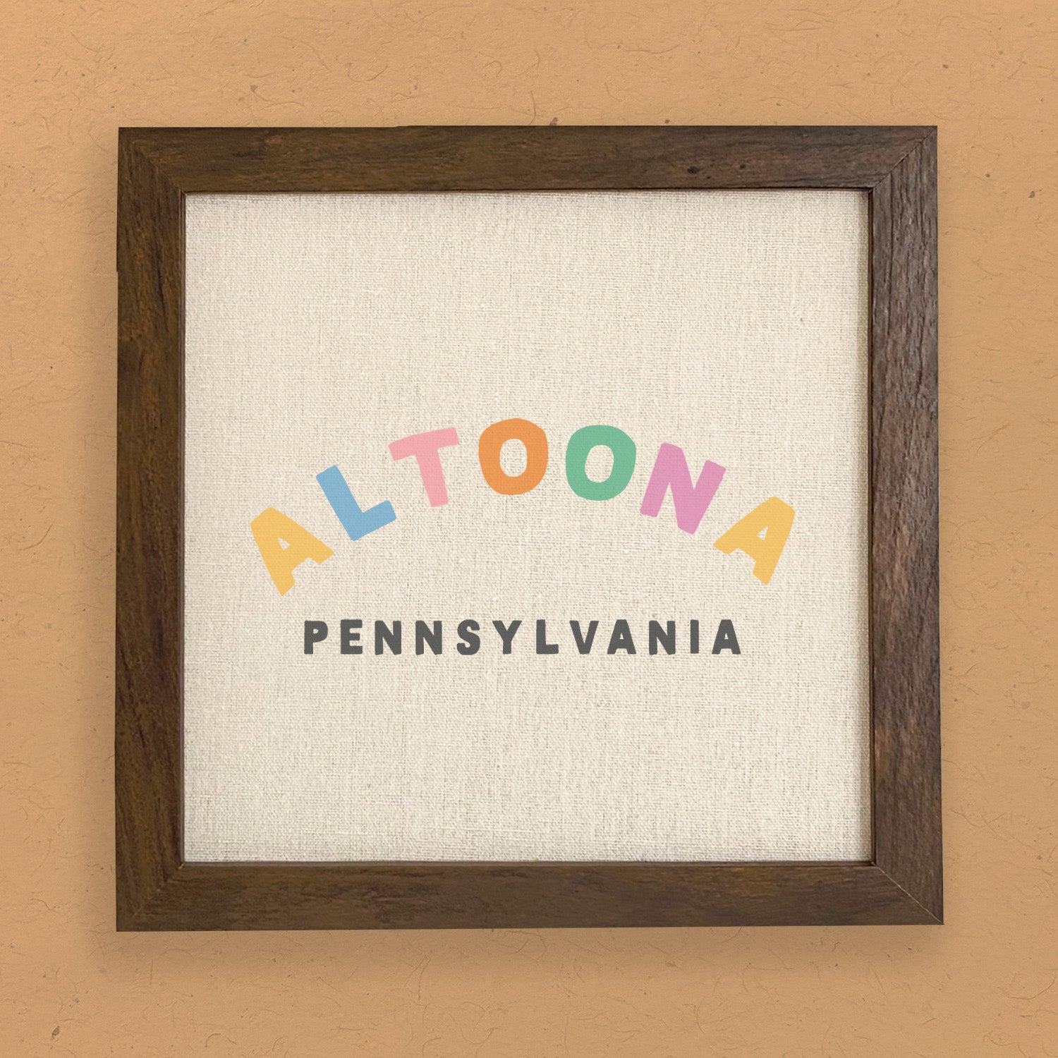 Colorful City/State - Custom Framed Sign