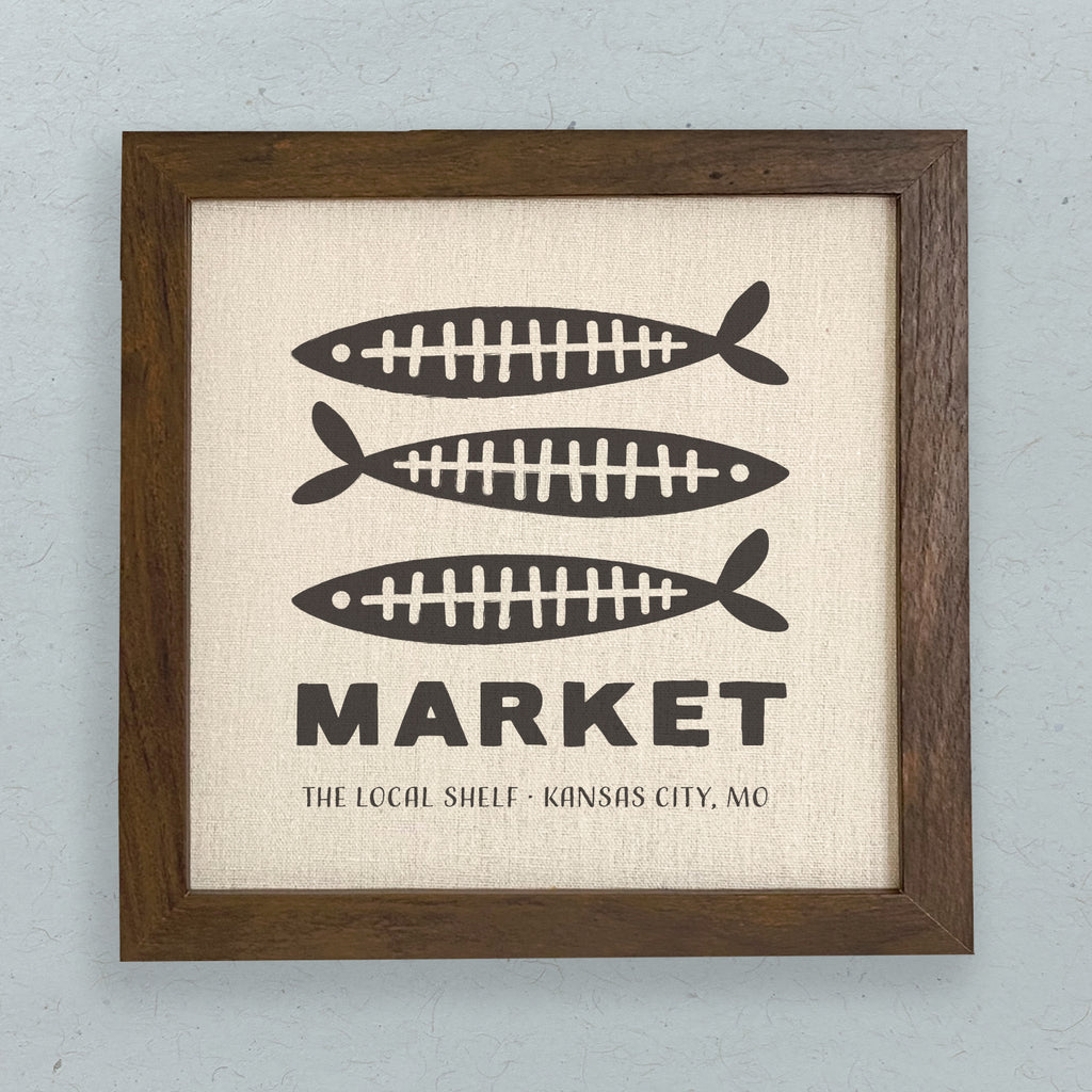 Fish Bone Market - Custom Framed Sign