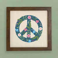 Floral Peace Sign - Framed Sign