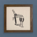 Wine Bucket and Glasses - Framed Sign