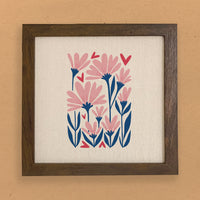 Heart Flowers - Valentine's Framed Sign