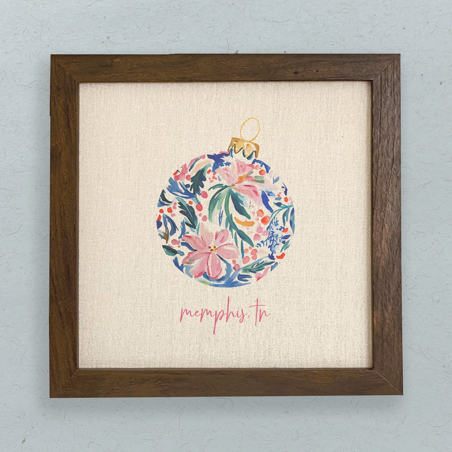 Painted Floral Ornament - Custom Framed Sign
