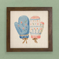 Nordic Floral Mittens - Customizable Framed Sign