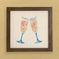Sparkling Cheers - Customizable Framed Sign
