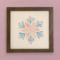 Winter Bloom Snowflake - Customizable Framed Sign