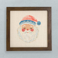Rosy Cheeked Santa - Customizable Framed Sign