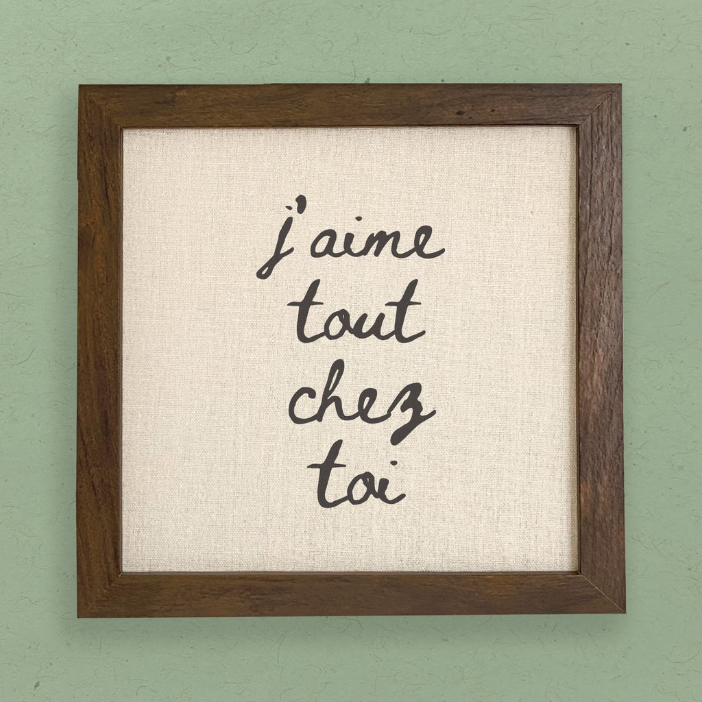 Everything About You J'aime Tout Chez Toi - Framed Sign