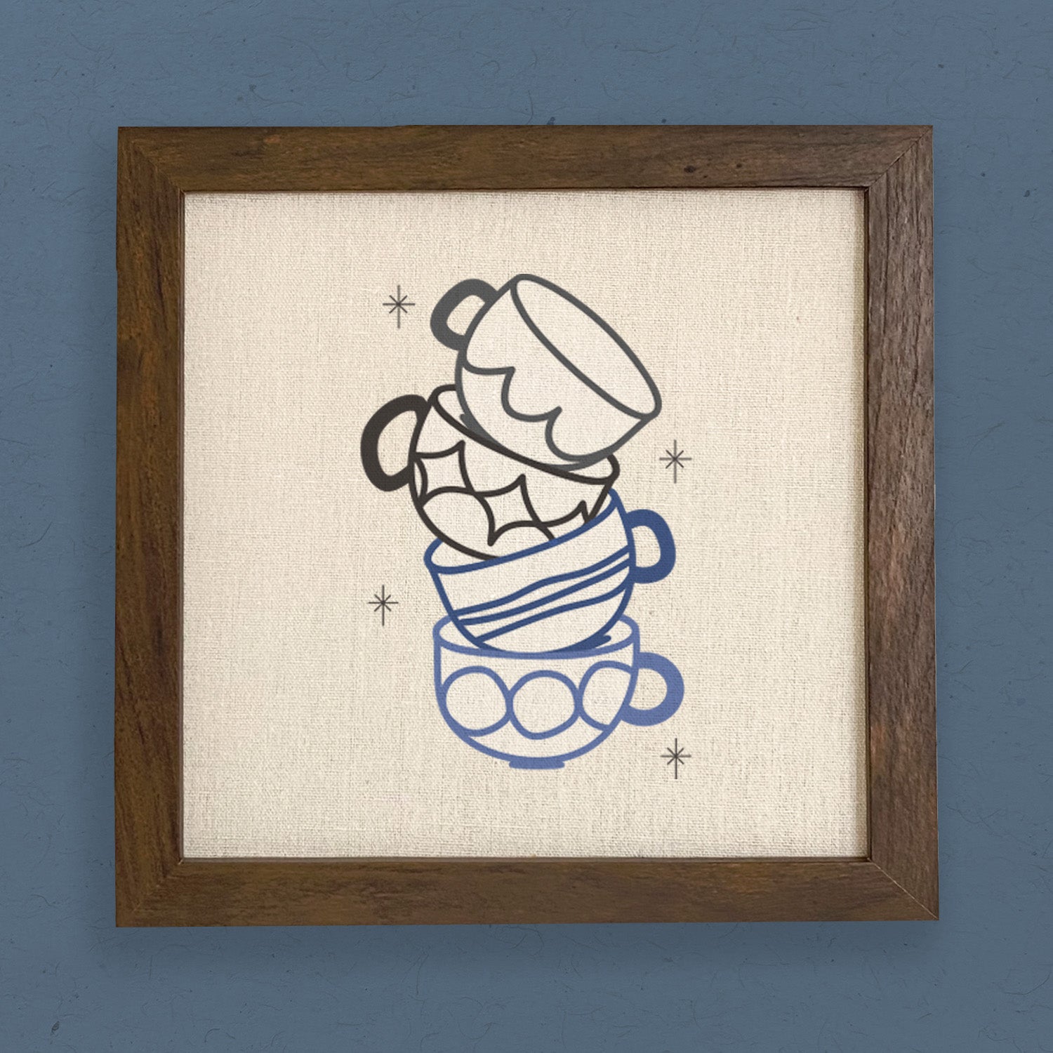 Shiny Coffee Cups - Framed Sign