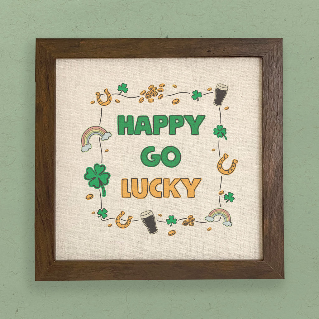 Happy Go Lucky - Framed Sign
