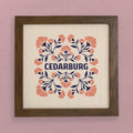 Pink Floral Folk Tile - Custom Framed Sign