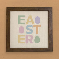 Easter Text with Eggs - Framed Sign