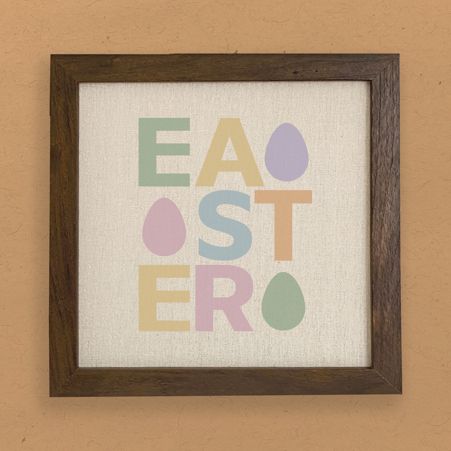 Easter Text with Eggs - Framed Sign