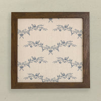 Floral Bow Toile - Spring Framed Sign