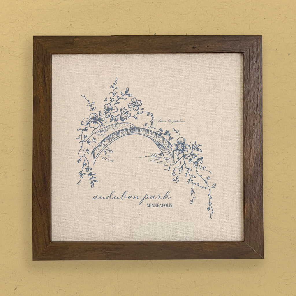 Park Bridge w/ City & State - Custom Spring Framed Sign