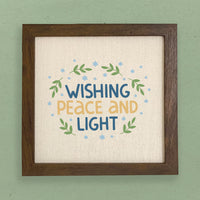 Wishing Peace and Light - Framed Sign