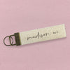 Script w/ City & State - Custom Canvas Key Fob