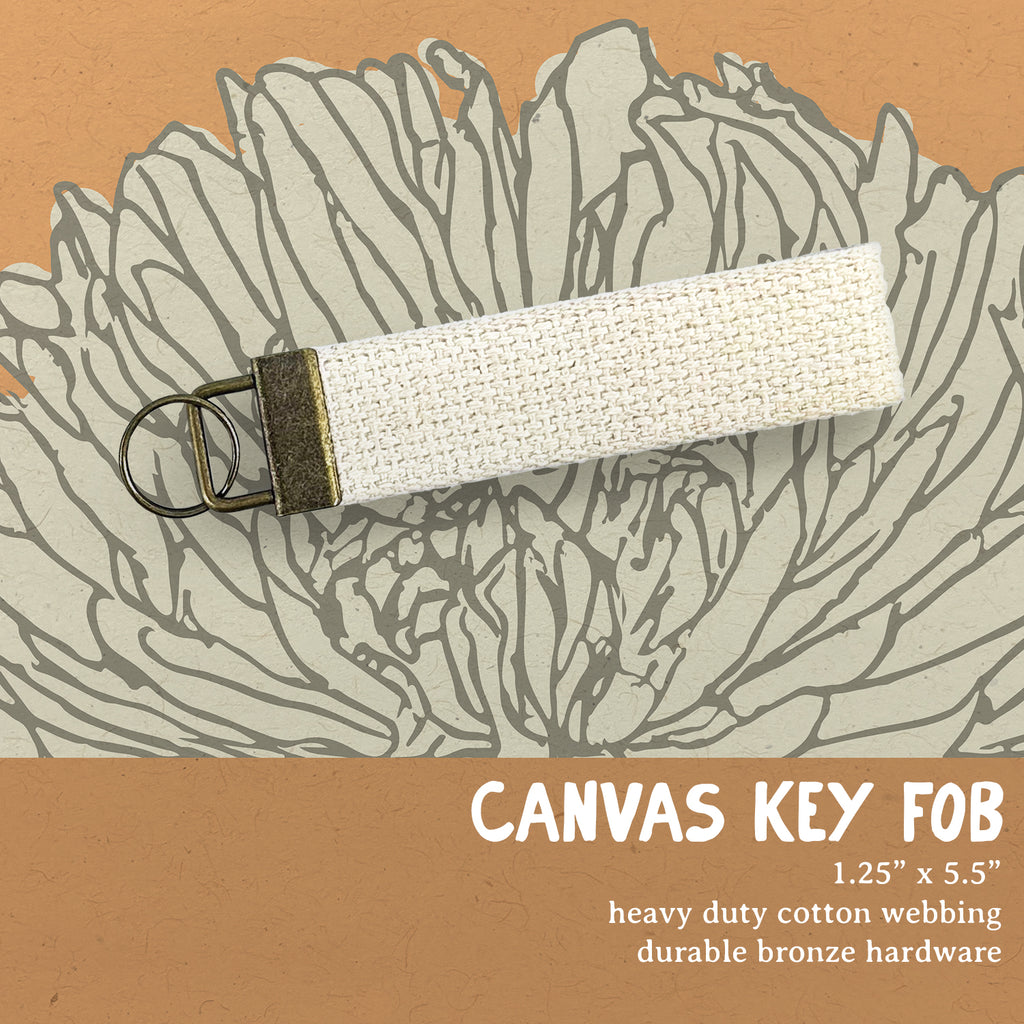 Playful City, State - Custom Canvas Key Fob