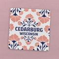 Pink Floral Folk Tile - Custom Waffle Weave Washcloth