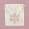 Winter Bloom Snowflake - Customizable Cotton Cinch Bag