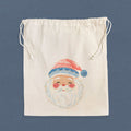 Rosy Cheeked Santa - Customizable Cotton Cinch Bag