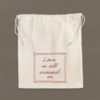 Love is All Around - Cotton Cinch Bag