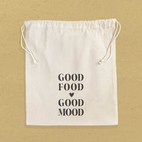 Good Food Good Mood - Cotton Cinch Bag