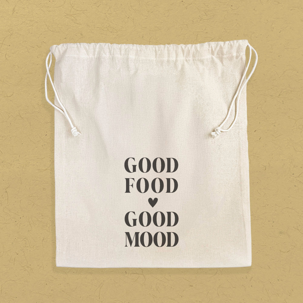 Good Food Good Mood - Cotton Cinch Bag