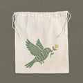 Bird with Flower Silhouette - Custom Cotton Cinch Bag