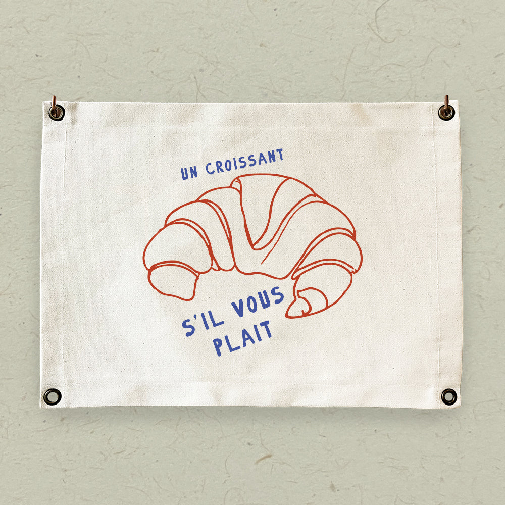 Un Croissant - Canvas & Grommet Wall Hanging