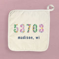 Vibrant Tiles w/ City, State, Zip - Custom Cotton Pot Holder