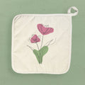 Pink Hand Drawn Flower - Customizable Cotton Pot Holder
