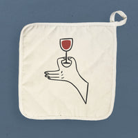 Wine Etiquette - Cotton Pot Holder