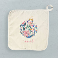 Painted Floral Ornament - Custom Cotton Pot Holder