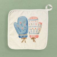 Nordic Floral Mittens - Customizable Cotton Pot Holder