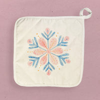 Winter Bloom Snowflake - Customizable Cotton Pot Holder
