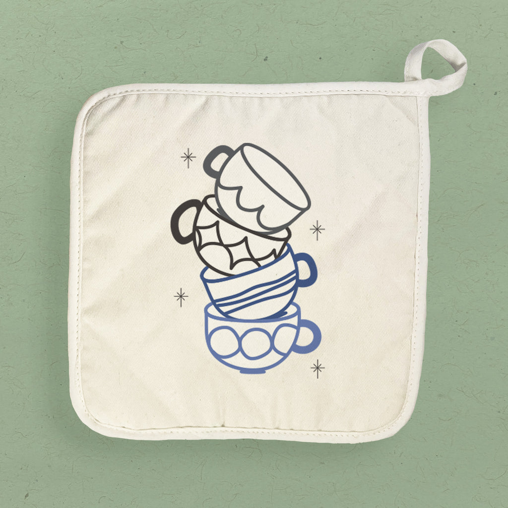 Shiny Coffee Cups - Cotton Pot Holder