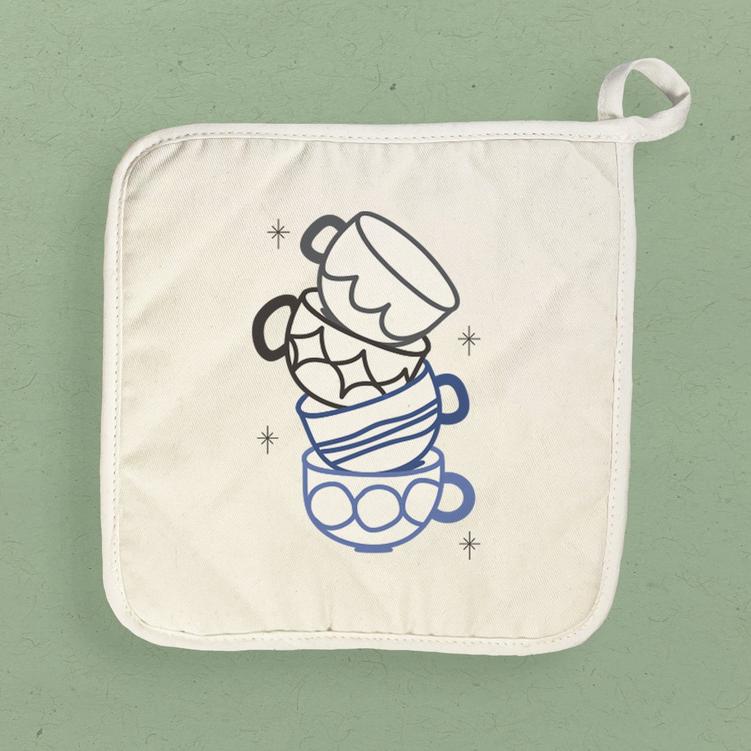 Shiny Coffee Cups - Cotton Pot Holder