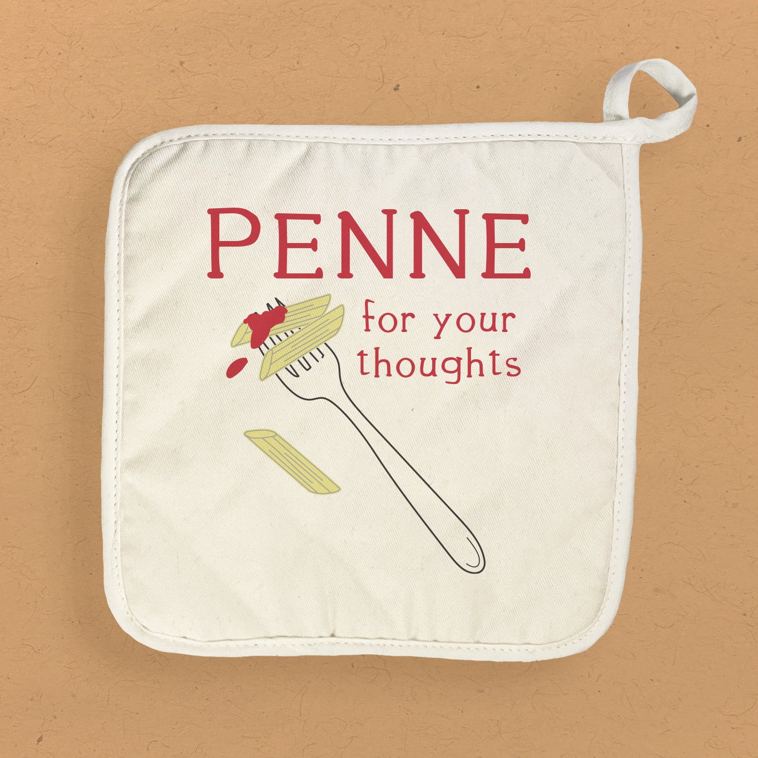 Penne For Your Thoughts - Cotton Pot Holder
