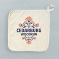 Pink Floral Folk Tile - Custom Cotton Pot Holder