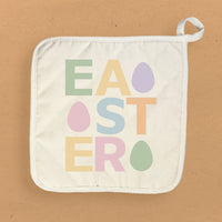 Easter Text with Eggs - Cotton Pot Holder