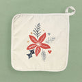 Hand Drawn Red Poinsettia - Customizable Cotton Pot Holder