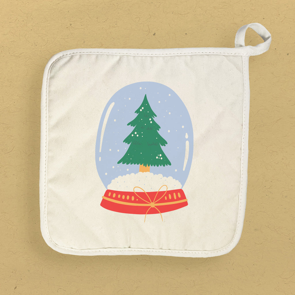 Snow globe Tree - Customizable Cotton Pot Holder