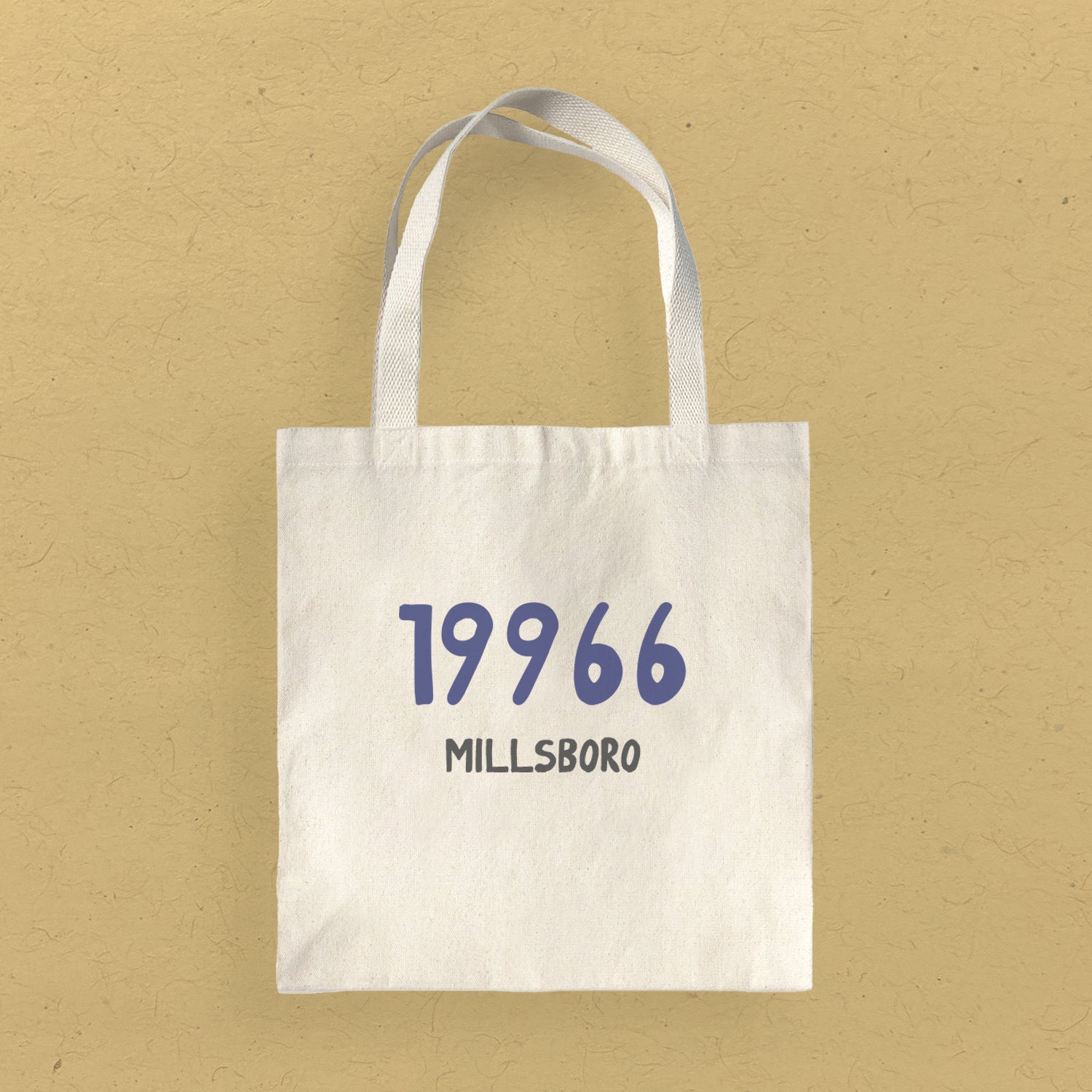 Blue Zip Code and City - Custom Canvas Tote Bag