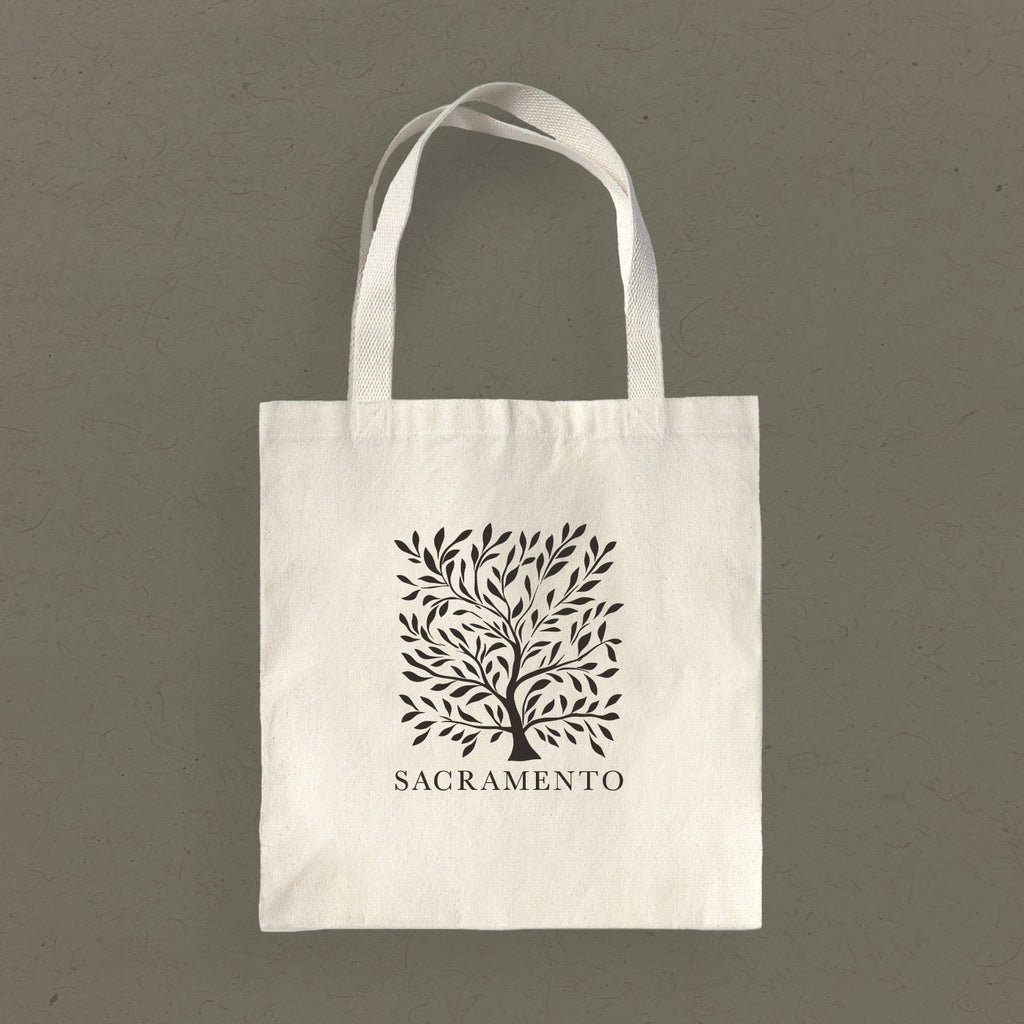 Tree with City - Custom Canvas Tote Bag