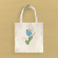 Blue Hand Drawn Tulip - Customizable Canvas Tote Bag