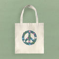 Floral Peace Sign - Canvas Tote Bag