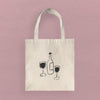 Wine and Glasses - Canvas Tote Bag